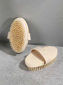 Cepillo corporal exfoliante premium de cerdas de jabalí natural, de uso en seco y húmedo, para una limpieza profunda, adecuado para piel seca, que promueve la circulación sanguínea, previene el vello encarnado, reduce el acné y la celulitis (color aleatorio) - Multicolor - Ver 5