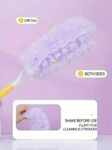 21/11pcs Double-Sided Electrostatic Dusting Duster Replacement Pads With Handle-360° Dust Remover, Suitable For Cleaning Dust, Pet Hair, Fuzz And Paper Clips, Household Cleaning Supplies, Furniture & Car Dusting Tool, Static Duster, Cleaning Tool - Purple - View 4