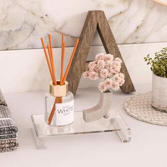 1个亚克力托盘底座，浴室装饰，晶莹剔透的厨房展示架，皂碟架，适用于台面、水槽、梳妆台，防污渍