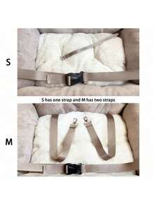 四季宠物车载床/窝，车载狗床，狗狗车载增高座椅，猫咪床，带安全带和牵引绳，便携式车载提手宠物座椅套，汽车配件