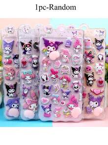 Gukha, Y2K, Transparent, Reusable/Self-Adhesive, Sweet Girl/Minimalist Aesthetic/Butterfly/Animal Pattern Stickers For Phone, Notebook, Water Bottle, Car, DIY Planner, Thick Soft Comfortable Bottom Squeeze Relax Stickers Cartoon Stickers (Some Styles May Have Color Differences, Random Delivery) - Multicolor - View 10