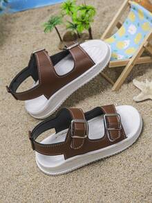 Summer Children's Soft Soled Sandals, Outdoor Casual Versatile Sandals, Open Toed Non Slip Shoes, Lightweight Beach Shoes - Brown - View 4
