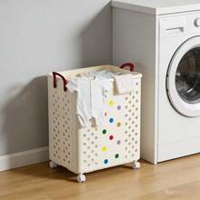 1个可折叠脏衣篮，多层家用洗衣篮，浴室脏衣收纳篮，适合家居整理，情人节礼物 - 彩色 - 查看 1