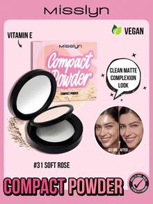 MISSLYN 1pc Compact Powder,Oil-Control Pressed Setting Powder,Matte Poreless High Coverage Lightweight Long-Lasting Face Powder,Matte Finish Makeup For Daily Wear,Travel, Party & Y2K,Birthday & Valentine's Gift,Vegan & Cruelty-Free - 31 - View 2