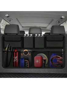 1pc Oxford Cloth Car Trunk Storage Bag, Multi-Function SUV Backseat Organizer Hanging Net Pocket