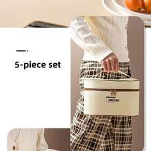 5pcs/Set 304L Stainless Steel Insulated Lunch Box With Storage Bag And Cutlery, Portable Double-Layer Bento Box With Lid For Office, School - Multicolor - View 5