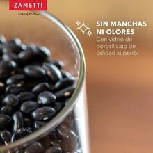 Zanetti - Juego de 5 Recipientes Herméticos de Cristal con Tapa de Madera de Bambú para Almacenamiento de Alimentos - Transparente - Ver 5