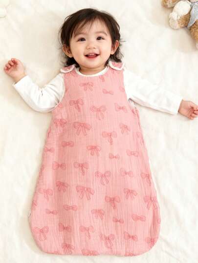 Saco de dormir de muselina de algodón 100% de 1,5 tog para bebés niñas, saco de dormir sin mangas con estampado de mariposa rosa para bebés y niños pequeños, diseño con botones en los hombros, cremallera doble, cómodo y transpirable, fácil cambio de pañal