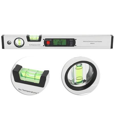 Medidor de distancia digital de 400 mm y 16 pulgadas con nivel transportador