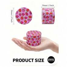 The Luxe Grinder | 2 Inch Cute Pink Strawberry, Cherry & Leopard Print | Chic Zinc Alloy For Her,  Accessories, Gift For Smokers - 草莓 - 查看 5