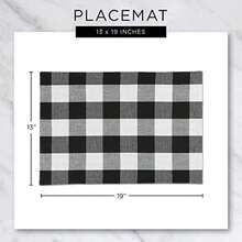 DII Colección de Mesa de Cuadros con Flecos Pesados, Juego de manteles Individuales, 13 x 19 Pulgadas, Malva pálida, 6 Piezas(Placemat Set, 13x19" Natural) - Multicolor - Ver 3