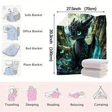 Ultra Soft Flannel Blanket Warm Cozy Throw With Cute Black Dragon Green Glowing Pattern For Couch Bedroom Dragon Lover New Year Gift 2026 Anti-Pilling - Multicolor - View 8