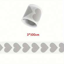1m, FG003 Heart-Shaped Heat Transfer Vinyl, Reflective Sticker, DIY Clothing Decoration Iron-On Patch