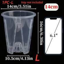 1/3/5 chậu trồng lan bằng nhựa trong suốt, dày dặn, có lỗ thoát nước, thích hợp cho lan Phalaenopsis, Anthurium và các loại cây trồng trong chậu khác. - Nhiều màu - Xem 14