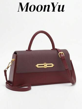 1pc Women's Handbag, Structured Box-Shaped Bag, Square Bag, Fashion Elegant Lady Shoulder/Crossbody Bag, Black