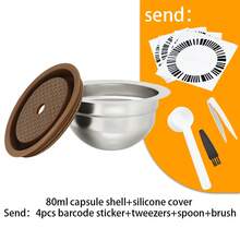 Stainless Steel Capsule Shell With Silicone Cap, Comes With 4 Barcode Stickers, Reusable, DIY Powder Filter - Brown - View 10