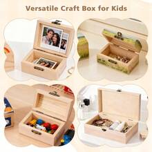 6Pcs Small Wooden Boxes For Crafts Unfinished Wood Box With Lids Mini Treasure Chest Small Craft Box Jewelry DIY Mini Craft Boxes To Paint For Adults Classroom Party Handmade 6X 3.8 X 2.5in - Medium - View 8