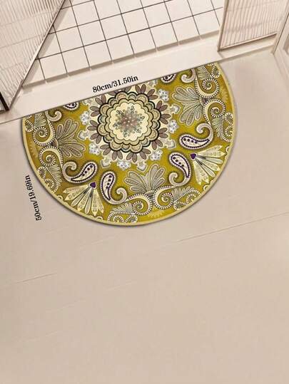 1pc Luxury Yellow & White Rose Pattern Carpet, Luxury Bohemian Style Floral Design, Suitable For Elegant Living Room Decor, Doormat, Small Rug, Welcome Mat, Carpet, Floor Mat, Outdoor Doormat, Kitchen Rug, Home Decor, Front Door Mat, Area Small Rug, Outdoor Mat, Home Decor, Area Rug, Garden Carpet, Washable Rug, Suitable For Party Decoration, Upgrade Home Style, Necessary Decor To Add Holiday Charm, Enhance Happiness, Home Decor, Modern Minimalist Style Decorative Carpet