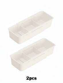 半套可扩展厨房收纳盒，抽屉式桌面餐具收纳盒，内置可拆卸隔板，可分隔厨房用具、餐具、刀叉、勺子等，多功能收纳盒，橱柜收纳盒，家居收纳用品，厨房收纳工具