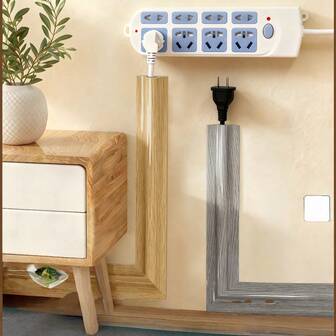 1 Roll 3 Meters X 5.5cm PVC Self-Adhesive Cable Protector, Floor Self-Adhesive Cable Trunking, Floor Cable Management, Cable Concealment Protection Strip