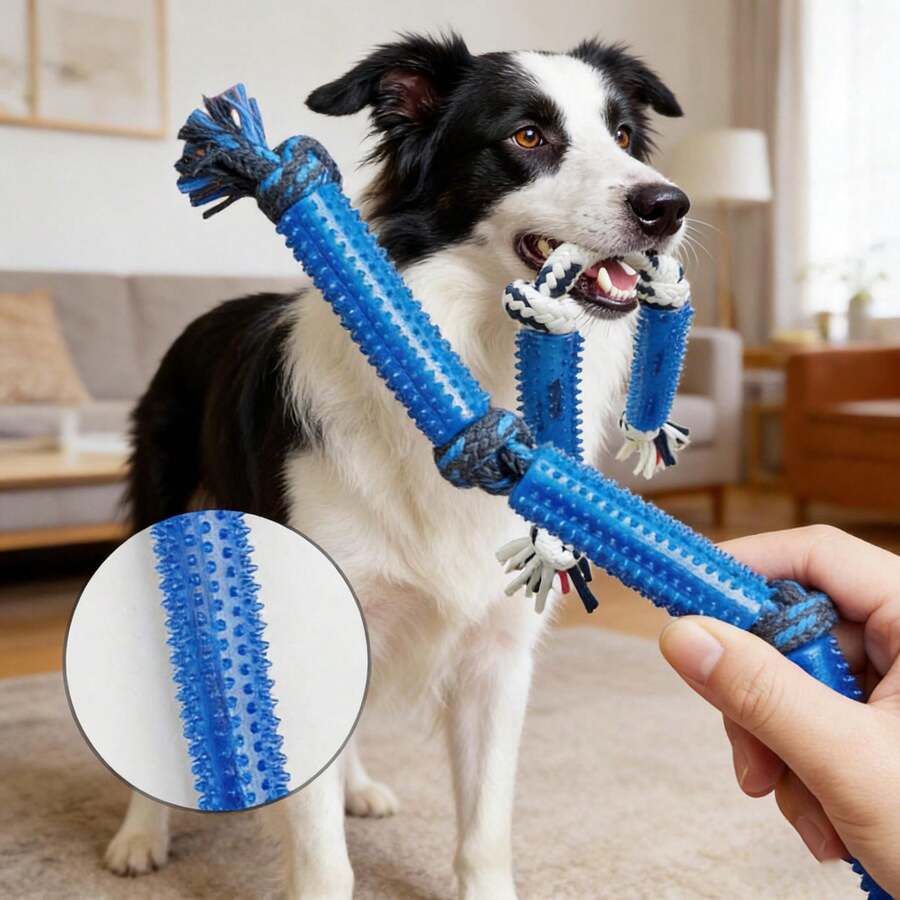 3件套重型耐咬绳狗玩具 - 拔河、互动拉扯和咀嚼，多色绳结（颜色随机），耐用耐咬骨，适合拉布拉多、德国牧羊犬、幼犬 - 宠物咀嚼棒玩具套装，狗绳结，狗耐咬绳玩具，户外大型犬拔河游戏玩具，有助于清洁牙齿，增强咬合力，趣味训练，可单独玩耍