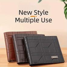 PEEJAA Men's Professional Business Wallet With Money Clip Large Capacity Horizontal Design PU Leather Cash Card Slots Durable For Meetings Travel Entrepreneurs Executives Salespeople Fashion Wallet Gift - 黑色 - 查看 9