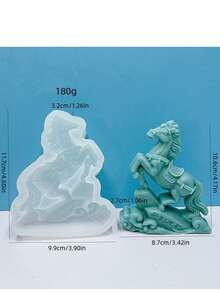 1个马形硅胶蜡烛模具 DIY香薰蜡烛石膏扩香石家居装饰配件 - 白色 - 查看 2