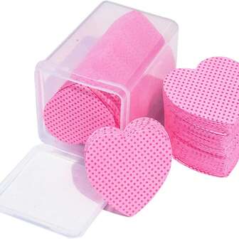 1000/400/200 piezas por paquete Toallitas húmedas para limpieza de uñas - Removedor de esmalte de uñas de algodón sin pelusa profesional, papel de limpieza de gel UV, herramienta de limpieza de arte de uñas sin fragancia para preparación y acabado (forma de corazón)