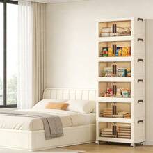 Gabinete de almacenamiento móvil de doble puerta de 5 a 6 capas: plástico duradero e impermeable, diseño plegable con ruedas, perfecto para sala de estar, cocina y armario,almacen local - Multicolor - Ver 3