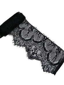 3 metros/paquete de encaje de pestañas, mantel, decoración de prendas, decoración de boda, manualidades DIY - Negro - Ver 3
