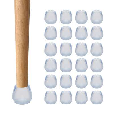 Juego de 24 piezas de fundas para patas de silla, protectores para patas de silla, tapas redondas para patas de silla, evitan rayones, adecuadas para mesas, sillas, sofás y otros muebles.