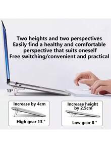 Portable Invisible Mini 3D Laptop Stand, Heat Sink, Keyboard Feet, Foldable Base - Multicolor - View 4