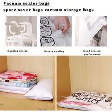 Hmulefate Hanging Vacuum Storage BagsUplifegiver Hanging Compressible Storage Bag Vacuum Seal Bags for Clothing 26.5x35.4inch(8Pcs ) - 265 x 354 pulgadas, 8 piezas - Ver 5