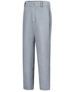 Boys' Formal Pants, Flat Front, School Uniform Trousers, Light Gray, Size 4-16 Years - Light Grey - View 4