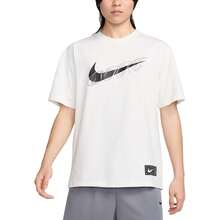 Nike Max90 Logo Print Pattern Loose Fit Crew Neck Short Sleeve T-Shirt, White - White - View 1