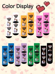1 Pair Of Customized Socks,Custom Face Socks, Custom Photo Sock, Custom Printed Socks, Personalized Funny Face Socks, Custom Picture Socks,Love, Squares,Pizza, Donuts,Put Any Face On The Socks, Anniversary Gift, Valentine Gift, Birthday Gift, Wedding Gift, Mother's Day Gift, Father's Day Gift, Best Friend Gift, Gift For Mom/Dad
