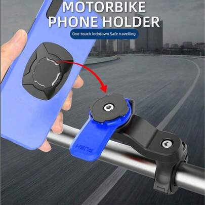 摩托车手机防震支架，前叉手机支架带减震器，360°旋转摩托车车把手机夹，摩托车车把手机支架，智能手机摩托车减震器，适用于自行车和摩托车