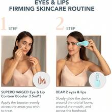 FOREO Set A Wink 'n' a Smile - BEAR 2 Eyes and Lips masajeador facial con radiofrecuencia - microcorrientes facial + 3x35 ml Sérum SUPERCHARGED Eye and Lip Contour Booster - Contorno de ojos - Artic Blue - Colocar - Ver 4