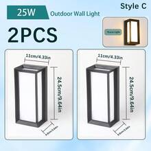 Đèn tường ngoài trời trang trí sân vườn, đèn LED nhựa chống nước, thích hợp sử dụng trong nhà/cầu thang/phòng/lối vào/phòng khách/cửa phòng tắm/bếp/phòng ngủ/hành lang/hiên nhà/nhà riêng. Thích hợp sử dụng cho sân vườn, hiên nhà, ban công, cầu thang, bãi đậu xe và lối đi, cửa trước, sân trong. Chọn nhiệt độ màu theo nhu cầu. Điện áp: 85V-265V - Đèn tường hiên ngoài trời - Xem 20
