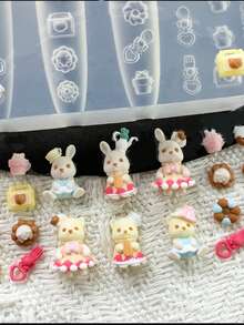 卡通茶会树脂浇铸模具，硅胶模具配件，树脂液体模具，树脂钥匙扣硅胶模具，树脂模具 - 矽膠 - 查看 7