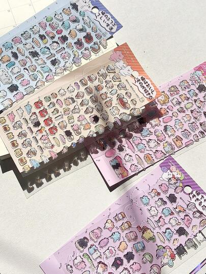 3D Sticker Set, Waterproof, Cute Animal Patterns, Suitable For Girls And Children, Mini Scrapbook Diary Decorative Transparent Reward Stickers, Gifts, Decorations. It Is The Perfect Choice For Fashionable Home Decor, Party Decorations, Birthday Gifts And Various Holiday Gifts. Fashionable Item.