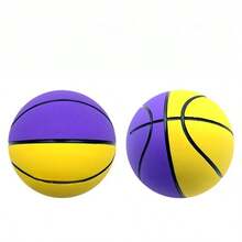 1pc 6cm Super Elastic Mini Rubber Basketball, Stress Relief Hollow Bouncy Ball, Mini Basketball - Multicolor - View 10