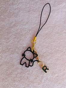 1PC Cat Holding Alloy Letter A-Z Phone Pendant Keychain Bag Lanyard, Suitable For Decorating Various Phone Keychain Bags, Is An Excellent Gift For Valentine's Day, Weddings, Birthdays And Other Festivals - Multicolor - View 11