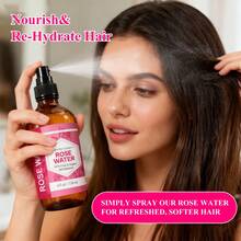 Spray de agua de rosas marroquí, tónico hidratante, refrescante y no pegajoso, fácil de absorber, adecuado para la hidratación de todo el Body, ideal para pieles sensibles antes del maquillaje, con efecto de compresa húmeda, reparador y calmante