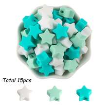 15pcs, Silicone Focal Beads In The Shape Of Stars And Hearts, Mixed In Multiple Colors, Suitable For DIY Jewelry Bracelet Making And Decorative Accessories Such As Earrings And Necklaces - Multicolor - View 13