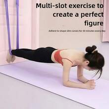1pc Yoga Stretching Strap With Storage Bag, Adjustable Leg, Waist & Back Stretching Belt, Door Flexibility Trainer For Splits, Back Bend, Pilates, Dance, Ballet, Gymnastics, Aerial Yoga Inversion & Home Fitness - Purple - View 4