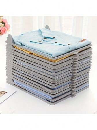 Tablas de almacenamiento de ropa sin arrugas - Estantes organizadores de armario ahorradores de espacio para camisetas, camisas y prendas de manga corta, también adecuados para el baño y el armario, estantes plegables de plástico sin arrugas