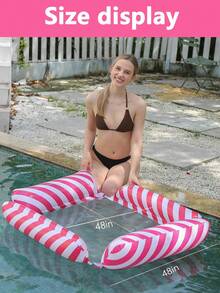 1pc Adult Inflatable Pool Hammock, Summer Swimming Pool & Beach Party Accessory, Ideal For Pool Vacation & Relaxation, Pool Inflatable, Beach Essentials, Pool Float - Multicolor - View 10