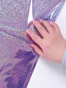 1/2pcs Laser Purple Disposable Tablecloth, 137*274cm Shiny Iridescent Table Cover, Birthday Wedding Party Decor, Babyshower Decorations, Aluminum Foil Table Cloth For Party, Birthday Decorations, Party Background Decor, Bridal Shower Decor - Laser Purple - View 10