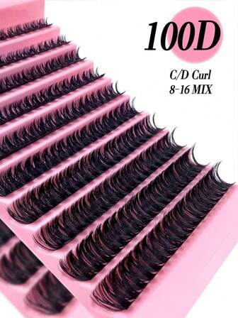 100D Minkfransar 8-16mm Blandade 0.07mm C/D Böjda, 72/126/180 Clusters, 4/7/10 Rader, Vattentäta, Lättviktiga, 3D-Effekt, För Vardagsmakeup Från Naturlig Till Dramatisk Look, Bärbara För Dagligt Användande Eller Tillfällen Franskluster, Ögonfranskluster, Individuella Ögonfransar, Fransar, Lösögonfransar